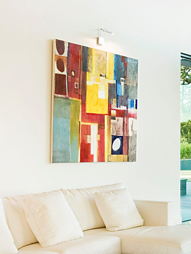 Colorful abstract painting on the wall