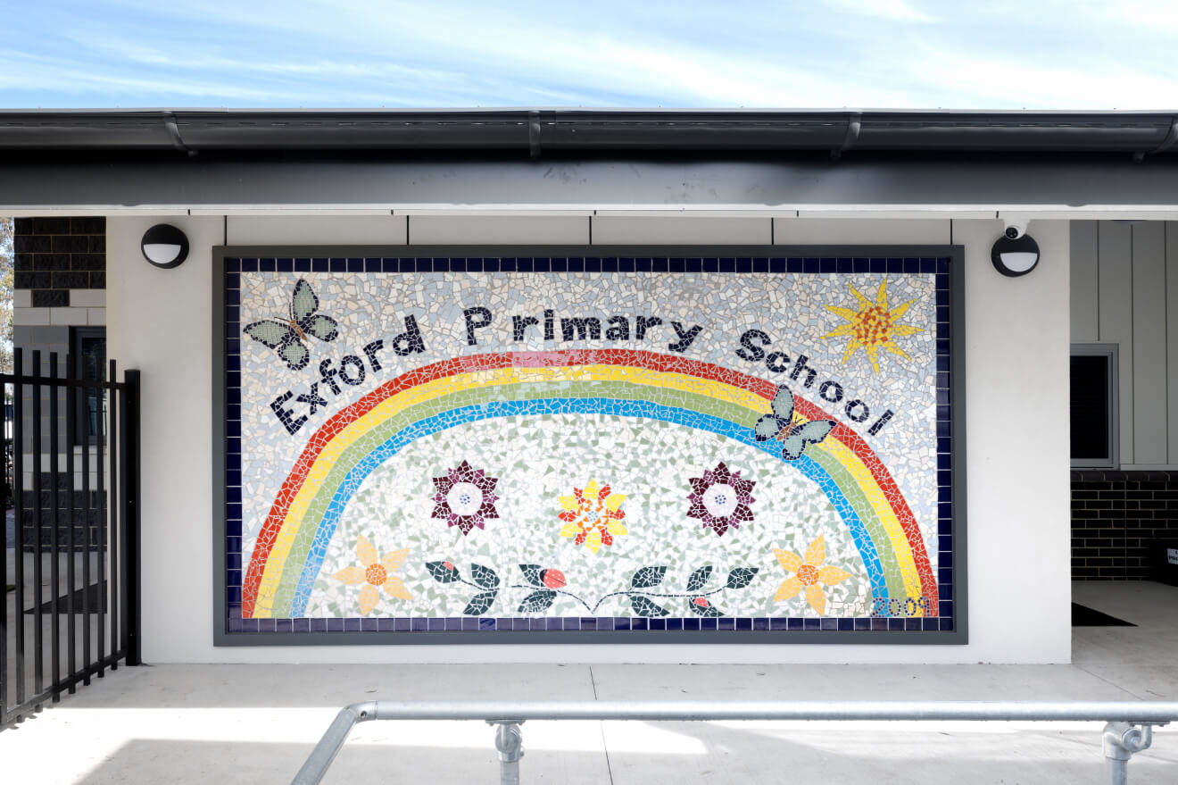 Exford Primary School rainbow mural