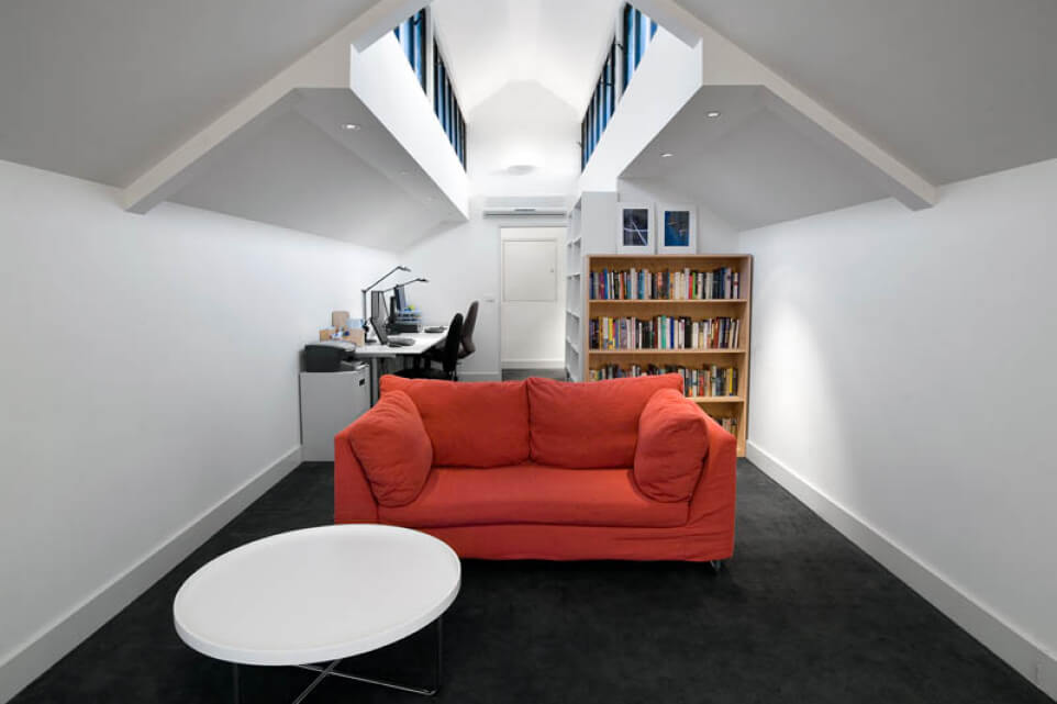 Westgarth Street Residence’s study room in the attic